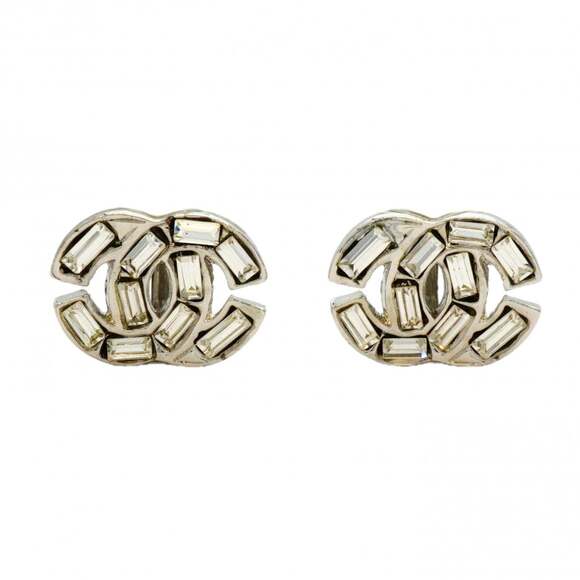 CHANEL Jewelry - CHANEL Silver Logo Earrings